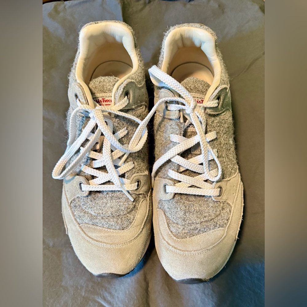 Polo Ralph Lauren Harris Tweed Gray and White Sneakers